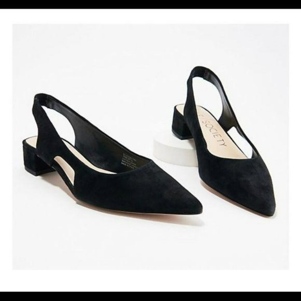 Sole Society Suede Sling-Back Pumps-Manalynn